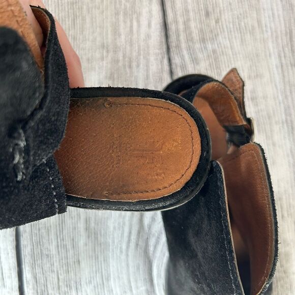 Frye Courtney Slingback black peep toe heeled sandals size 8 B - Picture 4 of 12
